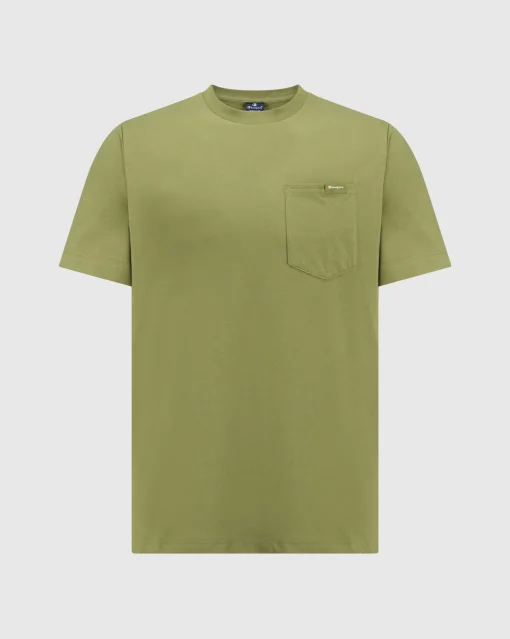 Champion T-Shirt Comfort-Fit Tonal Logo Verde Uomo