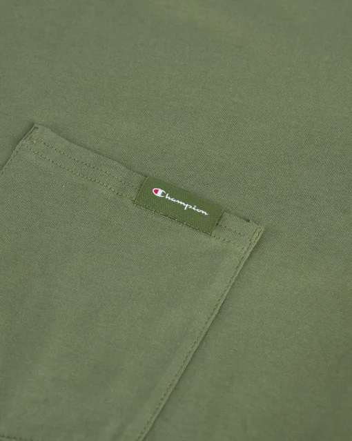 Champion T-Shirt Comfort-Fit Tonal Logo Verde Uomo
