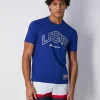 Champion T-Shirt Girocollo USA Retro Sport Blu Uomo