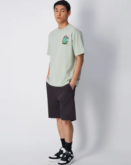 Champion T-Shirt Girocollo Eco Future Graphic Verde Uomo