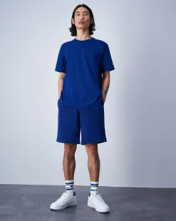 Champion T-Shirt Girocollo Icons C-Logo Blu Uomo