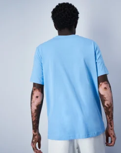 Champion T-Shirt Girocollo Icons Big Logo Blu Uomo