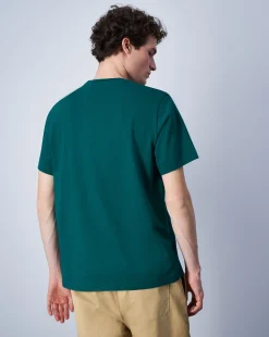 Champion T-Shirt Girocollo Con Logo Champion Grande Verde Uomo