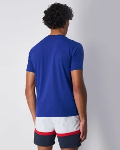 Champion T-Shirt Girocollo USA Retro Sport Blu Uomo