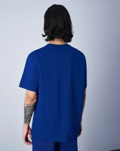 Champion T-Shirt Girocollo Icons C-Logo Blu Uomo