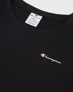 Champion T-Shirt Girocollo Con Logo Champion Piccolo Nero Donna