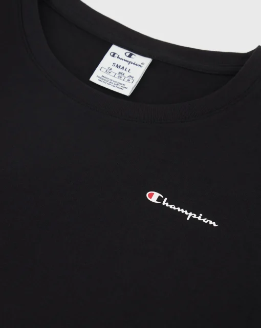 Champion T-Shirt Girocollo Con Logo Champion Piccolo Nero Donna