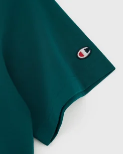 Champion T-Shirt Girocollo Con Logo Champion Grande Verde Uomo