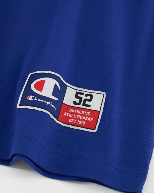Champion T-Shirt Girocollo USA Retro Sport Blu Uomo