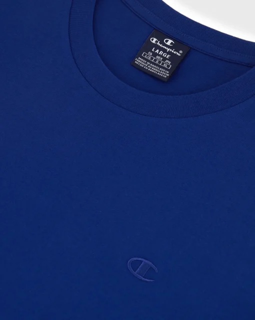 Champion T-Shirt Girocollo Icons C-Logo Blu Uomo