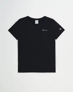 Champion T-Shirt Girocollo Con Logo Champion Piccolo Nero Donna