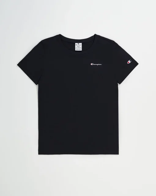 Champion T-Shirt Girocollo Con Logo Champion Piccolo Nero Donna