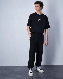Champion T-Shirt In Cotone Con Logo Champion Nero Uomo