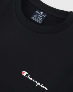 Champion T-Shirt In Cotone Con Logo Grande Nero Uomo
