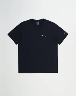 Champion T-Shirt In Cotone Con Logo Grande Nero Uomo