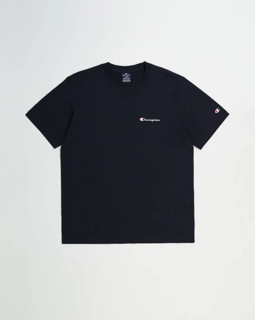 Champion T-Shirt In Cotone Con Logo Grande Nero Uomo
