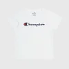 Champion T-shirt In Jersey Con Logo Bianco Bambina