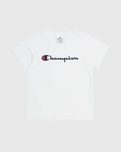 Champion T-shirt In Jersey Con Logo Bianco Bambina