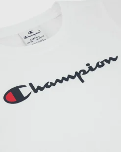 Champion T-shirt In Jersey Con Logo Bianco Bambina