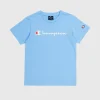 Champion T-Shirt Logo Champion In Cotone Blu Bambino