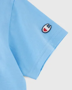 Champion T-Shirt Logo Champion In Cotone Blu Bambino