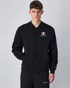 Felpa bomber in felpa con logo C grande Nero Uomo