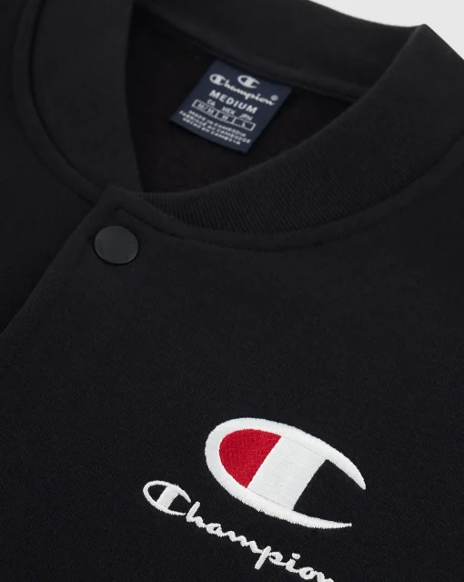 Felpa bomber in felpa con logo C grande Nero Uomo
