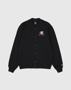 Felpa bomber in felpa con logo C grande Nero Uomo