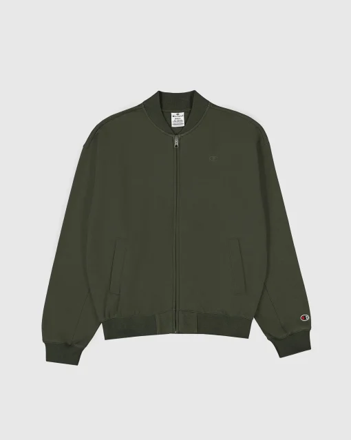 Felpa Bomber Script Shop Verde Donna