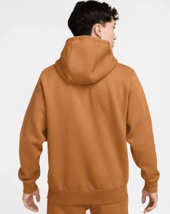 Felpa Con Cappuccio Club Fleece Marrone Uomo