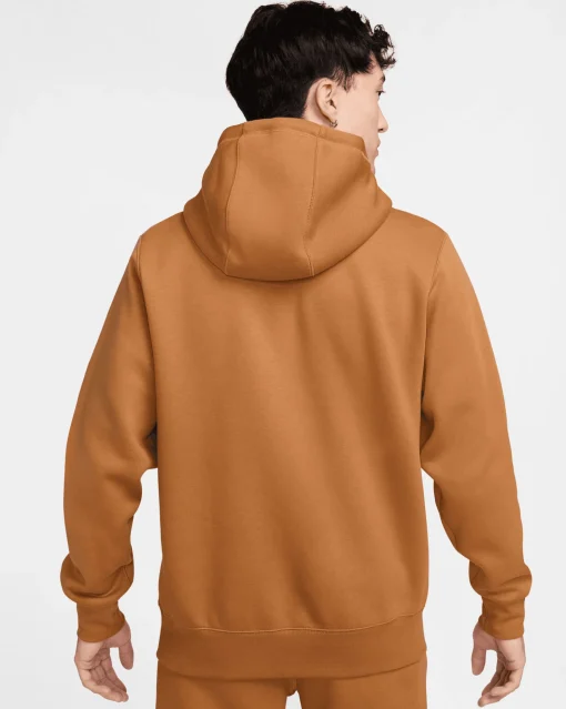 Felpa Con Cappuccio Club Fleece Marrone Uomo