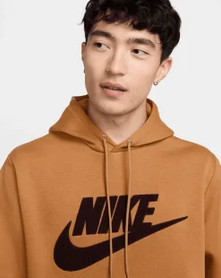 Felpa Con Cappuccio Club Fleece Marrone Uomo