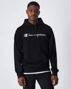 Felpa con cappuccio con logo grande Nero Uomo