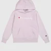 Felpa con cappuccio con logo grande Viola Bambina