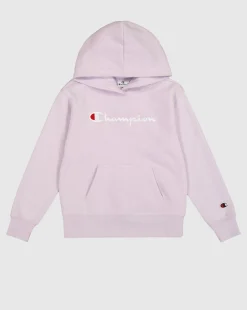 Felpa con cappuccio con logo grande Viola Bambina