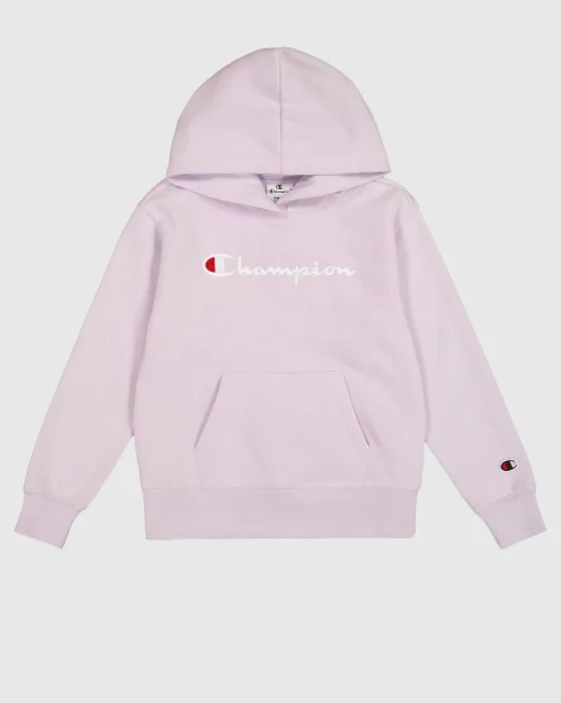 Felpa con cappuccio con logo grande Viola Bambina