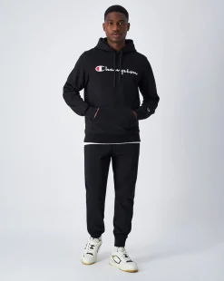 Felpa con cappuccio con logo grande Nero Uomo