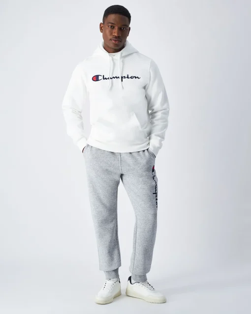 Felpa con cappuccio con logo grande Bianco Uomo
