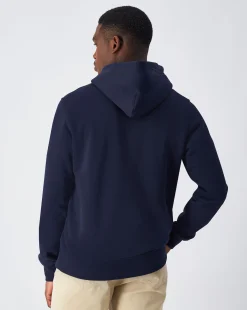 Felpa con cappuccio con logo grande Blu Uomo
