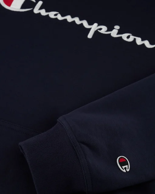 Felpa con cappuccio con logo grande Blu Uomo