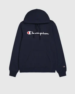 Felpa con cappuccio con logo grande Blu Uomo