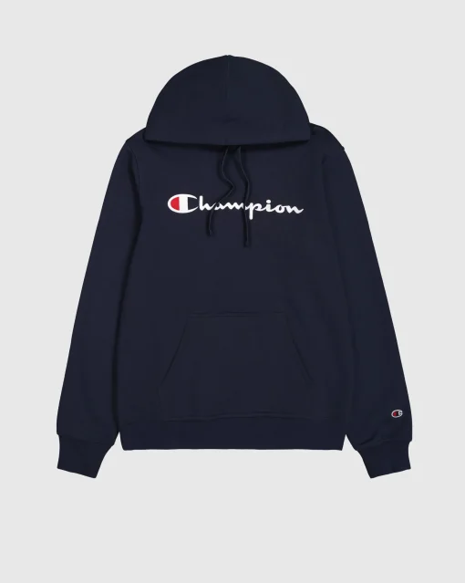 Felpa con cappuccio con logo grande Blu Uomo