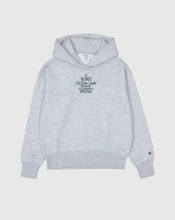 Felpa Con Cappuccio Corta in Fleece Grigio Donna