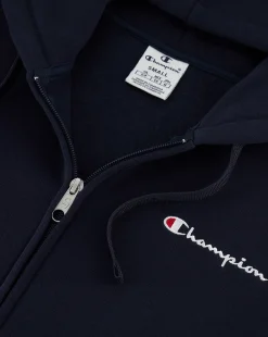 Felpa con cappuccio e cerniera con logo piccolo Blu Donna