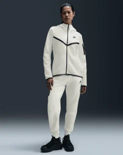 Felpa con cappuccio e zip a tutta lunghezza Tech Fleece Bianco Donna