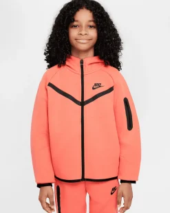 Felpa con cappuccio e zip a tutta lunghezza - Tech Fleece Rosa Bambina