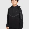 Felpa con cappuccio e zip a tutta lunghezza Tech Fleece Nero Bambino