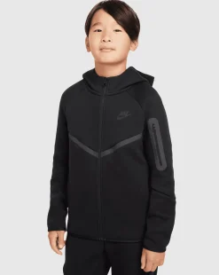 Felpa con cappuccio e zip a tutta lunghezza Tech Fleece Nero Bambino