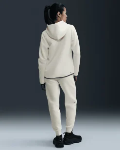 Felpa con cappuccio e zip a tutta lunghezza Tech Fleece Bianco Donna
