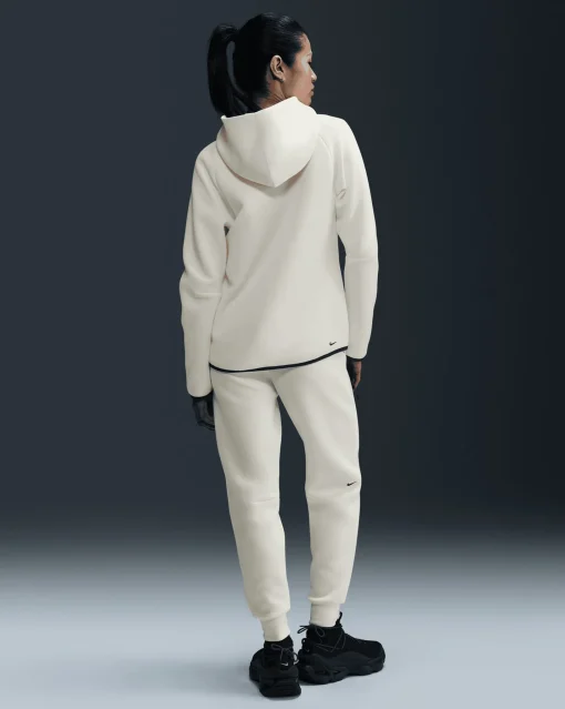 Felpa con cappuccio e zip a tutta lunghezza Tech Fleece Bianco Donna